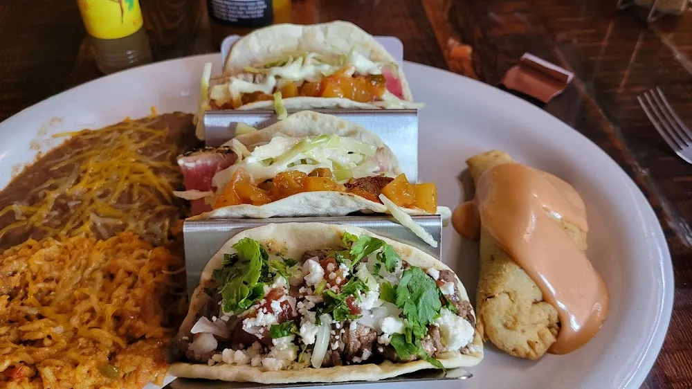Tacos and an Empanada